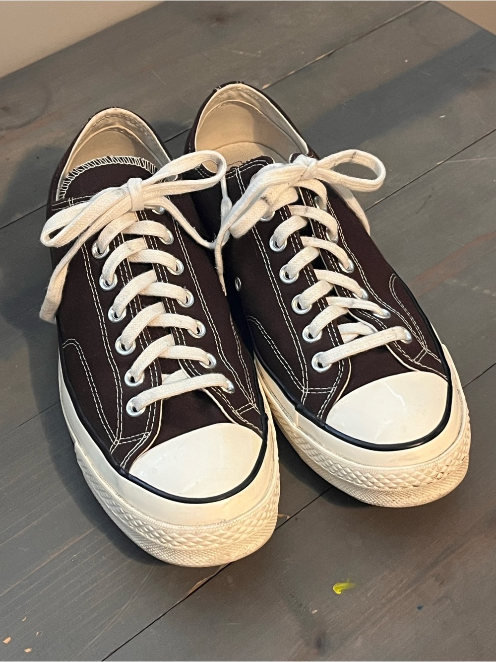 Converse Low-Top Canvas Sneakers - Brown with White Accents